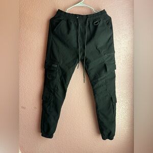 Men's Black Cargo Joggers with Utility Pockets